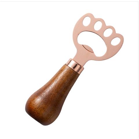 Apribottiglie Verticale In Legno Di Acacia A Forma Di Zampa Di Gatto: Design Creativo E Robusto Pinkgold - Foto 2