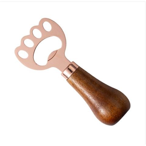 Apribottiglie Verticale In Legno Di Acacia A Forma Di Zampa Di Gatto: Design Creativo E Robusto Pinkgold - Foto 3