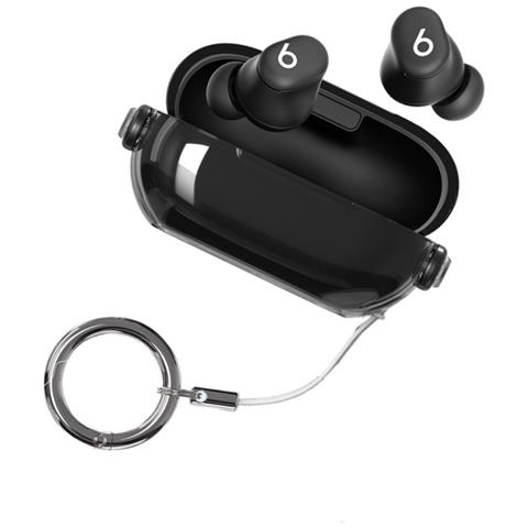 Custodia Protettiva Compatibile Con Beats Solo Buds - Cover Trasparente Con Blocco In Pc Tpu Transparent+black - Foto 3