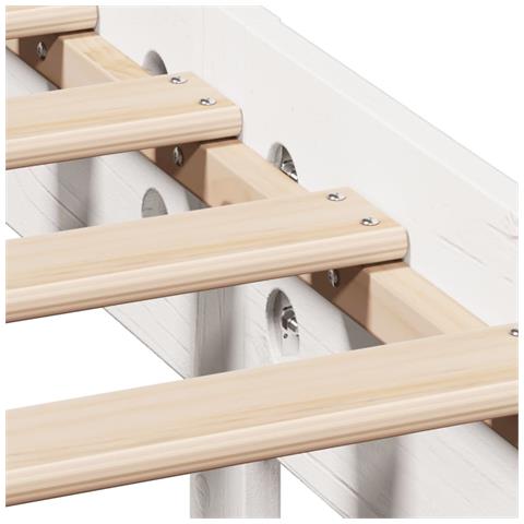 Letto senza Materasso Bianco 120x190 cm Legno Massello di Pino - Foto 9
