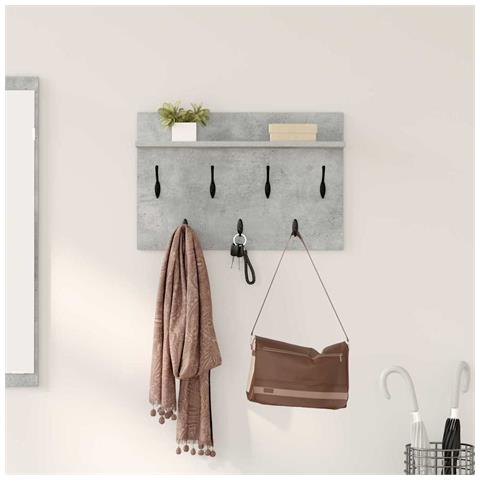 Appendiabiti a muro Grigio cemento 60 x 40 x 12 cm - Foto 2