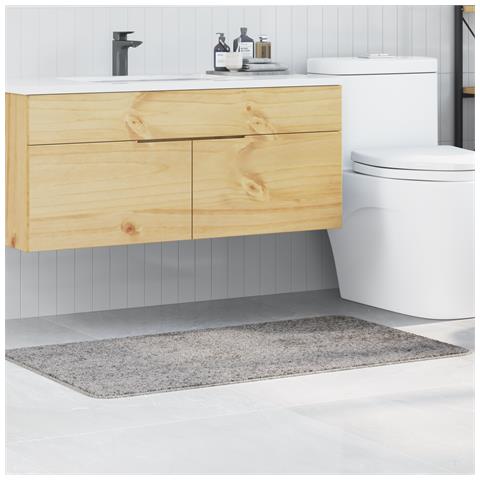 Tappetino da bagno rettangolare grigio 70x120 cm in polipropilene antiscivolo - Foto 2