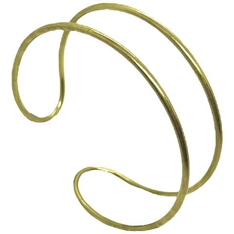 Bracciale Regolabile Multiposizione In Ottone Placcato Oro Con Doppio Anello - Foto 1