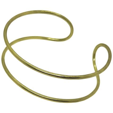 Bracciale Regolabile Multiposizione In Ottone Placcato Oro Con Doppio Anello - Foto 2