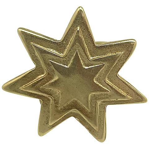 Anello A Stella Con Rilievo In Ottone Placcato Oro (10µm). Design Gloria Mago. - Foto 4