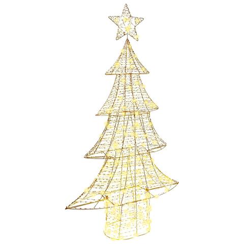 Albero di Natale con 160 LED Bianco caldo 150 cm PET - Foto 1