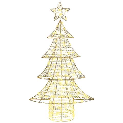 Albero di Natale con 160 LED Bianco caldo 150 cm PET - Foto 2