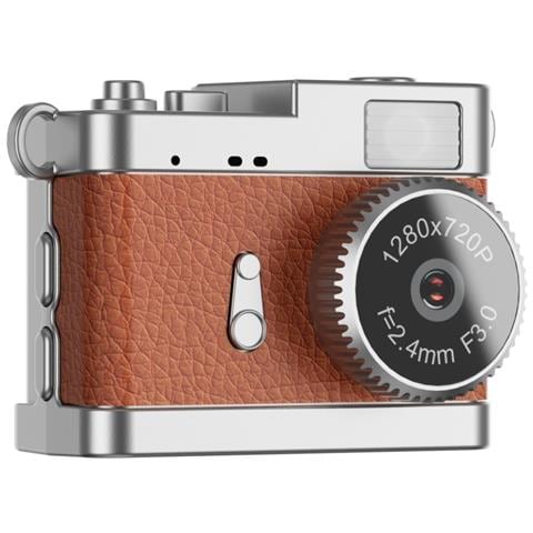 Mini Fotocamera Vlog Portatile: Video Hd 1080p, Schermo Ips 0.96"", Luce Led Brown - Foto 1
