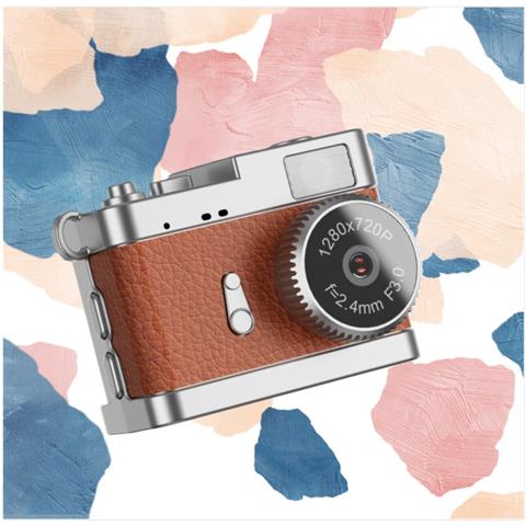 Mini Fotocamera Vlog Portatile: Video Hd 1080p, Schermo Ips 0.96"", Luce Led Brown - Foto 6