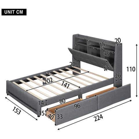 Letto In Lino Con Illuminazione D'atmosfera, Usb E Cassetti Integrati - Foto 2