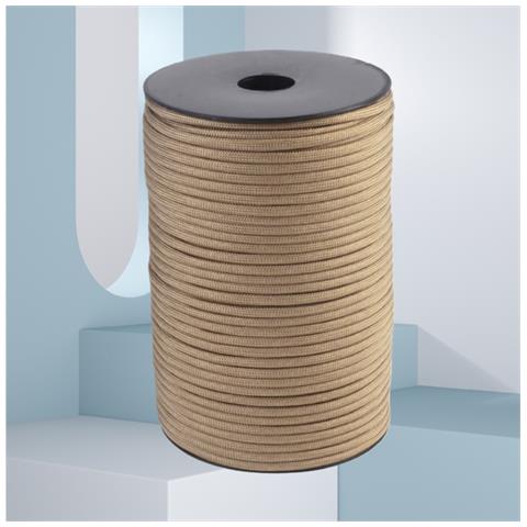 Bobina Da 100 Metri Di Paracord A 9 Anime - Versatile Corda In Fibra Di Polipropilene Beige - Foto 2