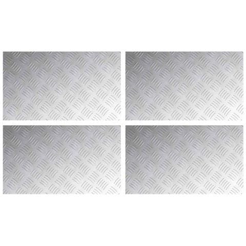 Dischi Quadrati 4 pcs Argento 70 x 40 cm Alluminio - Foto 1
