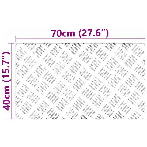 Dischi Quadrati 4 pcs Argento 70 x 40 cm Alluminio - Foto 8