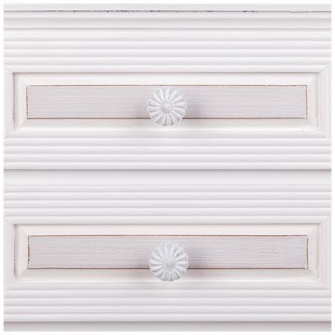 Comodino In Legno Con 2 Cassetti Bianchi 38x28x69. - Foto 8