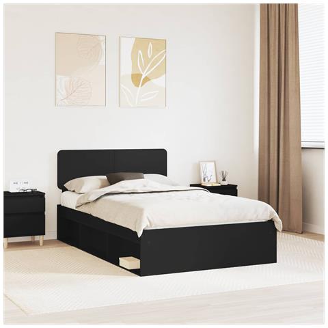 Struttura del letto Nero 120 x 200 cm Pino massello - Foto 2