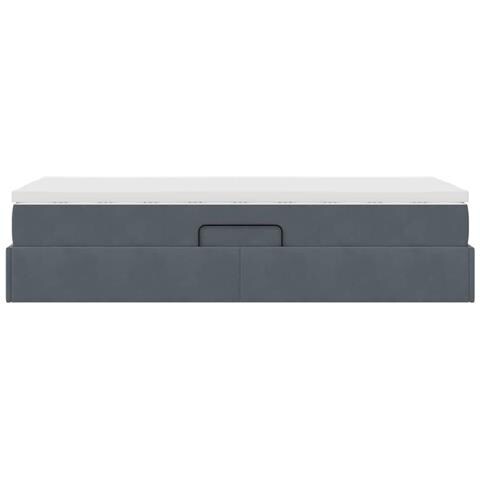 Letto con contenitore e materasso Grigio scuro 90 x 190 cm - Foto 9