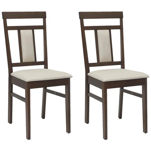 Sedia da pranzo 2 pcs Marrone chiaro e chiaro - Foto 1