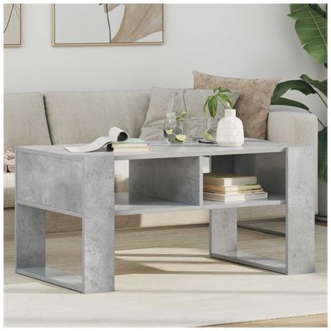 Tavolino da salotto Grigio cemento 92 x 53 x 45 cm - Foto 2