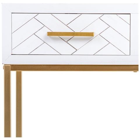 Mobile Ingresso Con 2 Cassetti, Legno E Metallo, 80x42x79h Cm - Foto 7