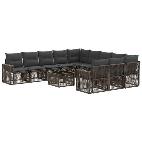 Set Divano da Giardino 12 pcs Grigio e Grigio Scuro polyrattan - Foto 1