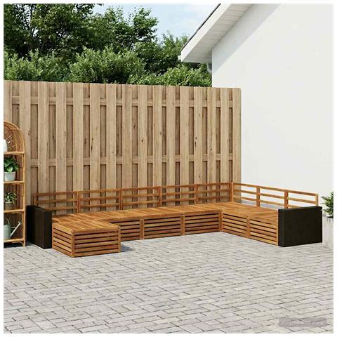 Set di divani da esterno 8 pcs Naturale - Foto 2