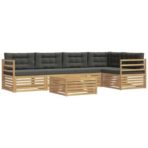 Set di divani da esterno 6 pcs Bianco e Antracite Poliestere - Foto 1
