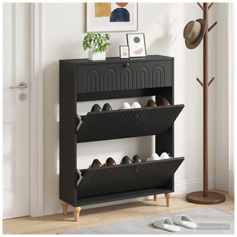 Mobile per scarpe ALKMAAR 78 x 24 x 103 cm Legno ingegnerizzato - Foto 2