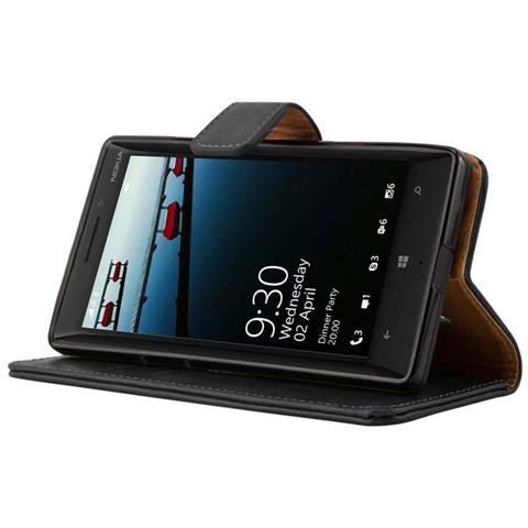Custodia Compatibile Con Nokia Lumia 929 / 930 In Nero Grafite - Coperchio Protettiva Con Chiusura Magnetica, Funzione Stand E Tasca Per Le Carte - Foto 8