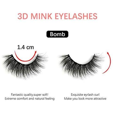 Ciglia Finte 5 Paia Riutilizzabile 3d Mink Lashes Mano Spessi Naturali Falsi Ciglia Contiene In Acciaio Inox Ciglia Pinzetta (bomba) - Foto 2
