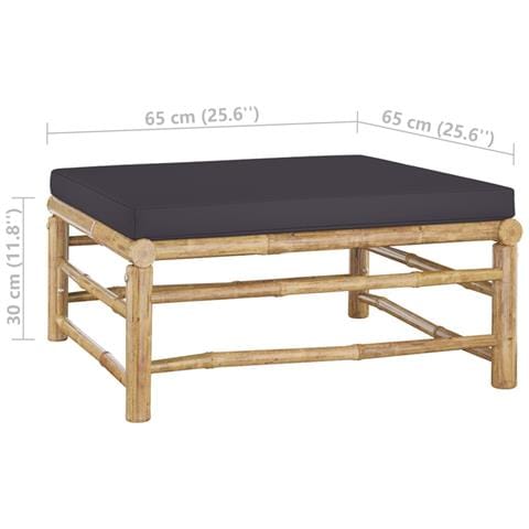 Set Divani Da Giardino 6 Pz Con Cuscini Grigio Scuro In Bamb? - Foto 2