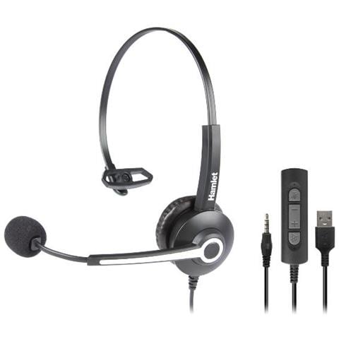 Cuffia Professionale Monoaurale Microfono USB Telecomando Colore Nero - Foto 1