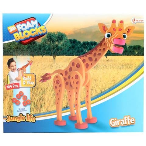 Puzzle 3d Giraffa Junior 31,5 Cm Schiuma Arancione 104 Pezzi - Foto 7