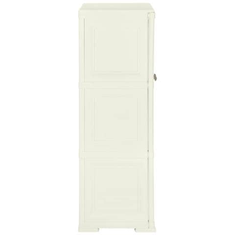 Armadietto In Plastica 79x43x125 Cm Effetto Legno Crema - Foto 2