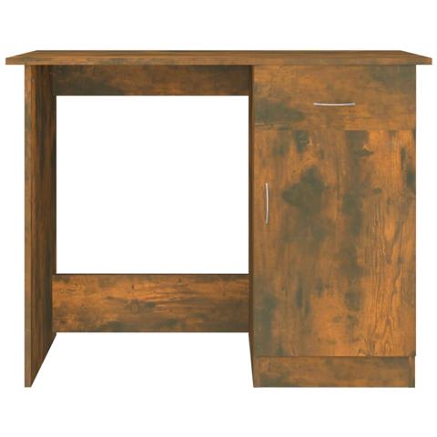 Scrivania Rovere Fumo 100x50x76 Cm In Legno Multistrato - Foto 2