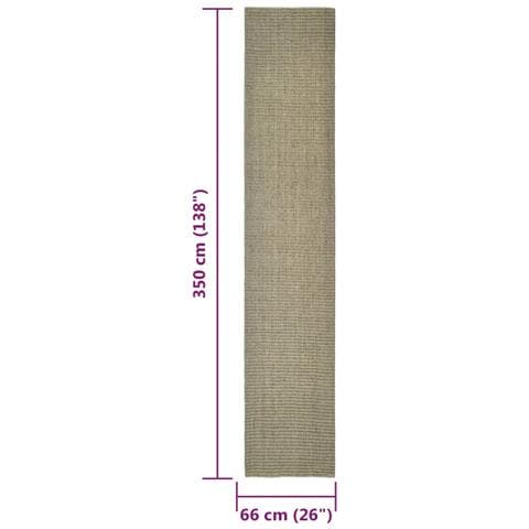 Tappeto In Sisal Per Tiragraffi Tortora 66x350 Cm - Foto 5