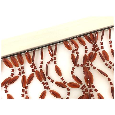 Tenda Antimosca Antirumore Catenella Perline A Caduta Pannello Porta Finestra Casa Ambra 100x200 Arancione - Foto 5