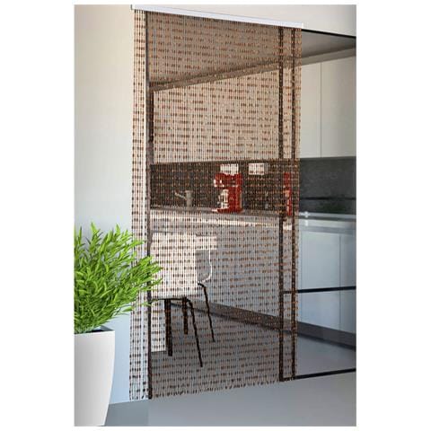 Tenda Antimosca Antirumore Catenella Perline A Caduta Pannello Porta Finestra Casa Ambra 100x200 Arancione - Foto 1