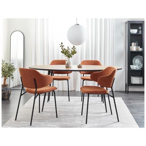 Set Di 2 Sedie Tessuto Arancione Kenai - Foto 1