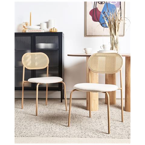 Set Di 2 Sedie Da Pranzo Metallo Legno Chiaro Adaver - Foto 1