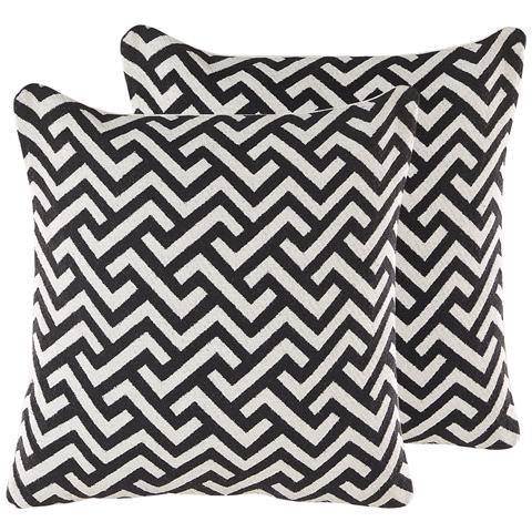 Set Di 2 Cuscini Salizar Bouclé 45 X 45 Cm Geometrico Nero - Foto 7