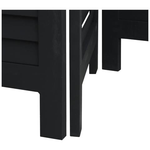 Divisorio Ambienti 5 Pannelli Nero Legno Massello Di Paulownia - Foto 2