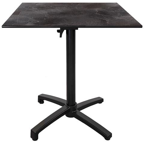 Tavolo Da Terrazza Pieghevole In Compact Hpl Decoro Scuro 70 X 70 - Foto 1