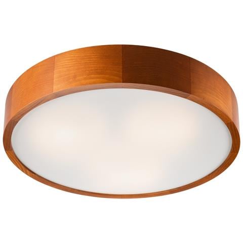 Lampada A Soffitto Eveline - Marrone - Legno, Vetro - 8x47x47 Cm - Foto 1