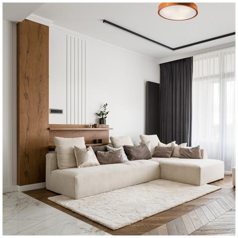 Lampada A Soffitto Eveline - Marrone - Legno, Vetro - 8x47x47 Cm - Foto 2