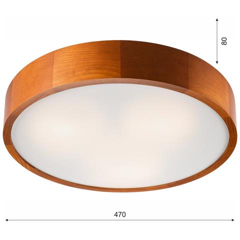 Lampada A Soffitto Eveline - Marrone - Legno, Vetro - 8x47x47 Cm - Foto 5