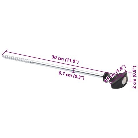 Picchetti Per Tenda 24 Pz 30 Cm Diametro 7 Mm In Acciaio Zincato - Foto 6