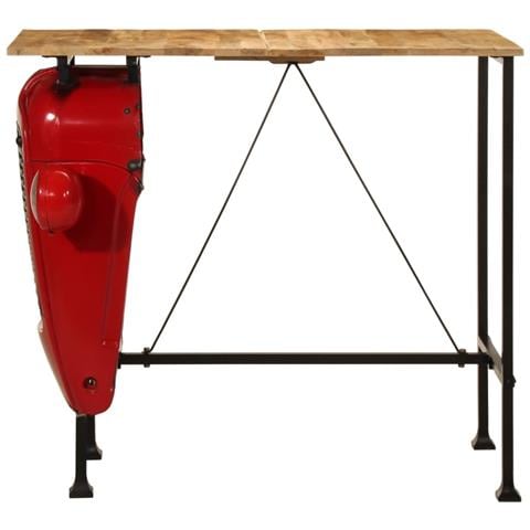 Tavolino Bar Trattore Rosso E Marrone 55x120x107 Cm Legno Mango - Foto 2
