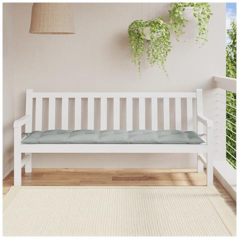 Cuscino Panca Giardino Grigio Chiaro Mélange 180x50x7cm Tessuto - Foto 3