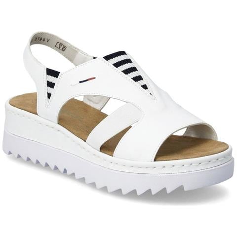 White Casual Open Sandals Sandali Sintetico E Tessile Scarpe Donna Bianco Eu 39, V44y5-80 - Foto 1