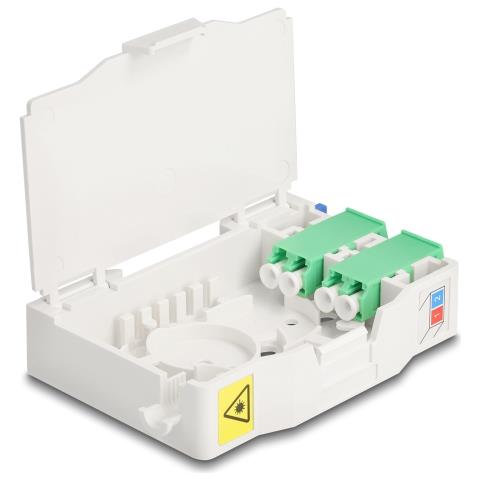 Scatola di connessione per fibra ottica per guida DIN con supporto per giunzione e accoppiatore 2 x LC Duplex - Foto 5